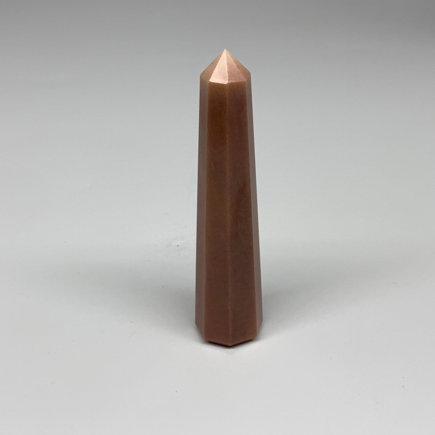 146.1g, 5.2"x1.1"x1" Red Aventurine Tower Obelisk Point Crystal @India,B31094