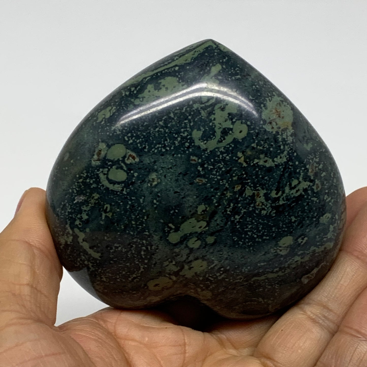0.69 lbs, 3"x3.1"x1.6", Kambaba Jasper Heart Crocodile Polished Crystal, B37562