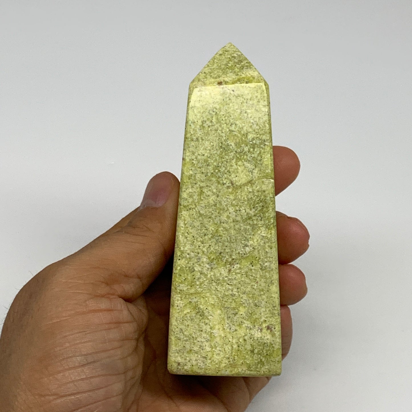 247.9g, 4.2"x1.4"x1.4", Serpentine Point Tower Obelisk Crystal @Pakistan, B29612