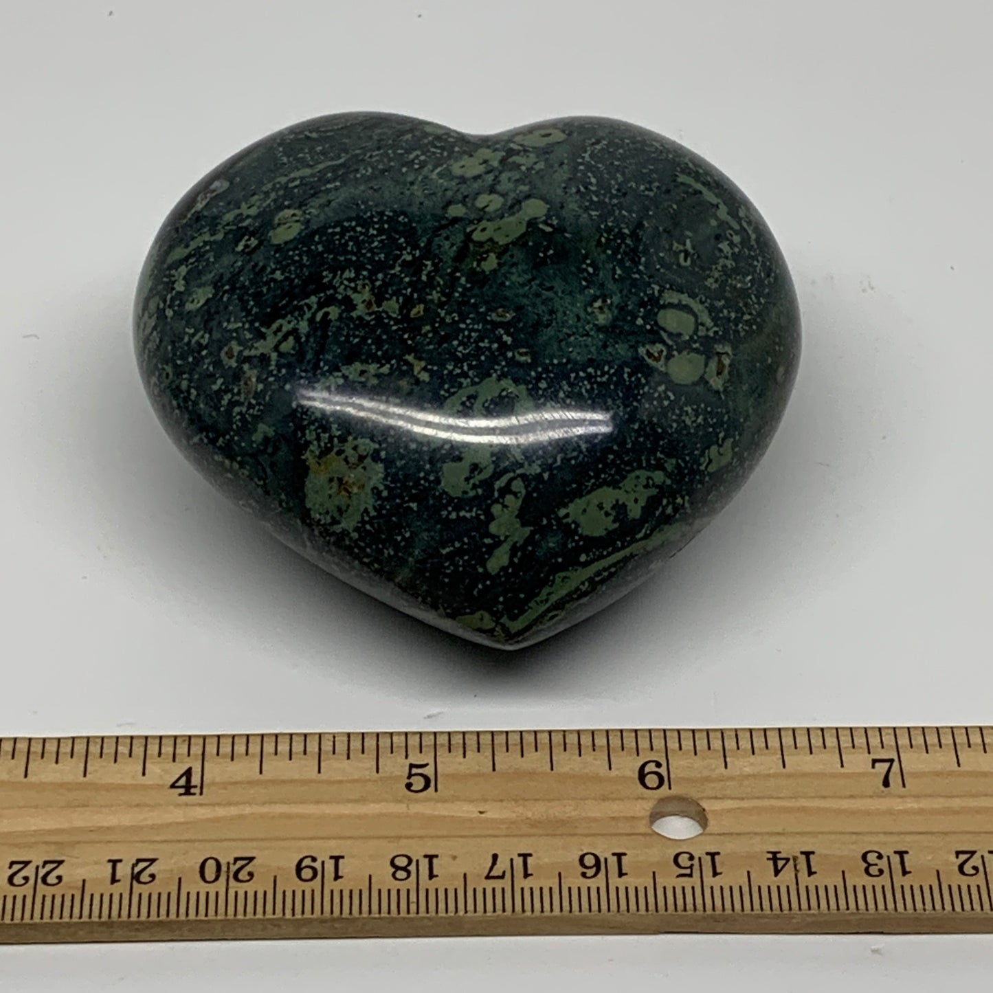 0.69 lbs, 3"x3.1"x1.6", Kambaba Jasper Heart Crocodile Polished Crystal, B37562