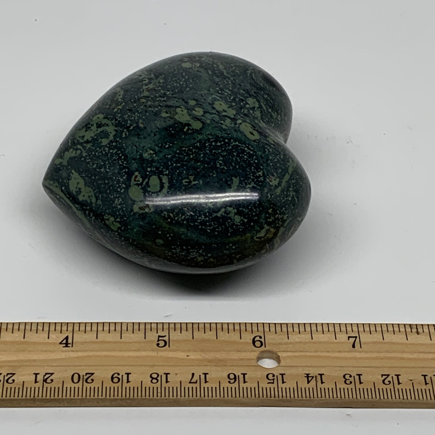0.69 lbs, 3"x3.1"x1.6", Kambaba Jasper Heart Crocodile Polished Crystal, B37562