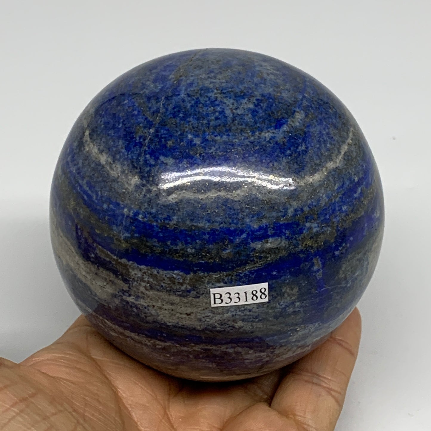 2.11 lbs, 3.3" (84mm), Lapis Lazuli Sphere Ball Gemstone @Afghanistan, B33188