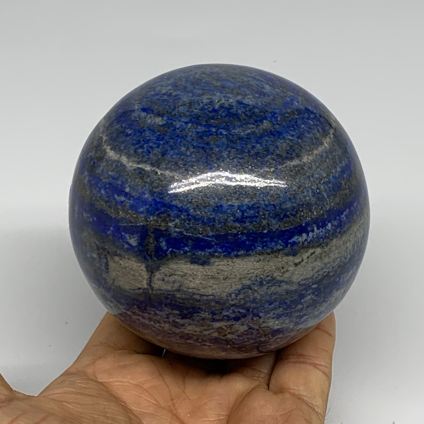 2.11 lbs, 3.3" (84mm), Lapis Lazuli Sphere Ball Gemstone @Afghanistan, B33188