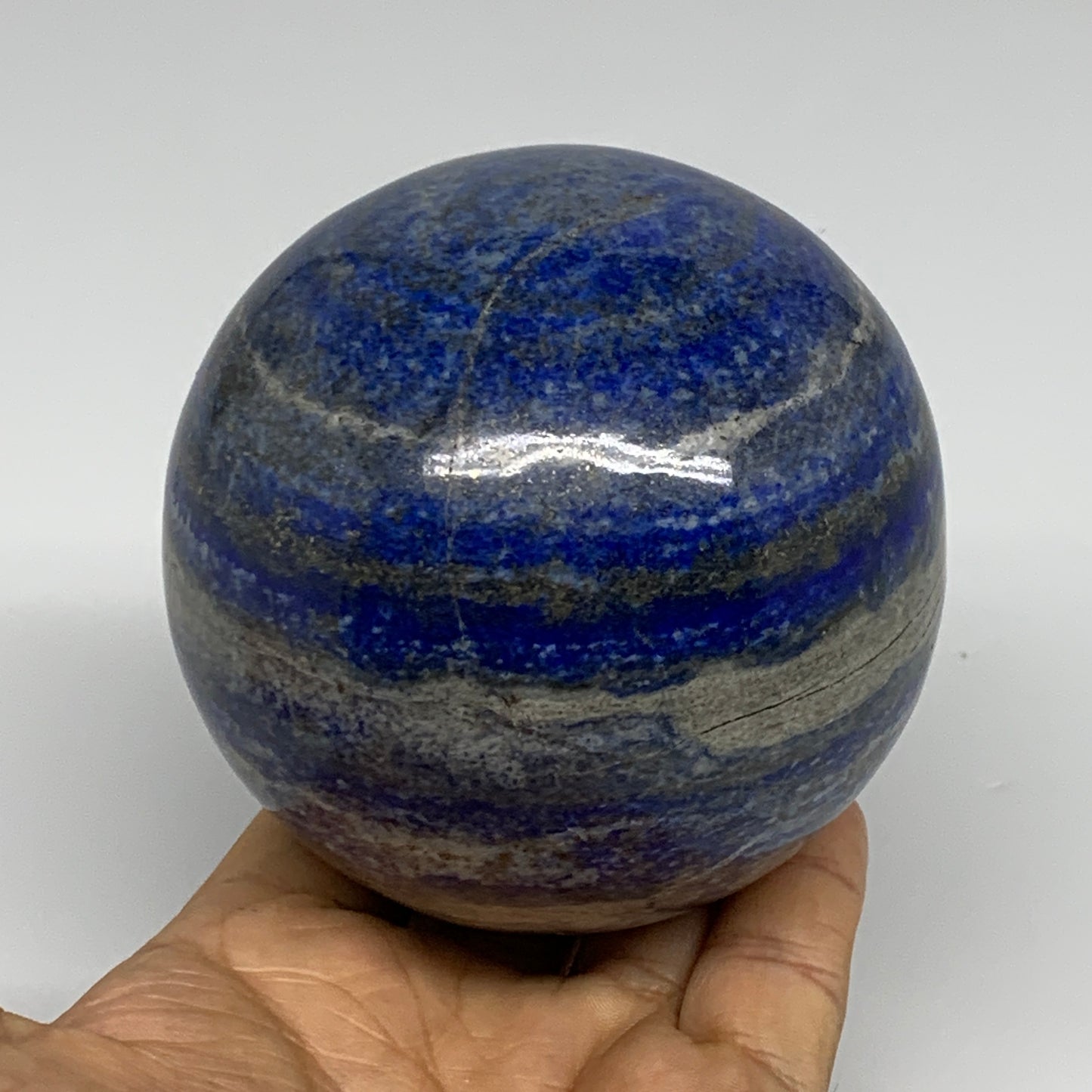 2.11 lbs, 3.3" (84mm), Lapis Lazuli Sphere Ball Gemstone @Afghanistan, B33188