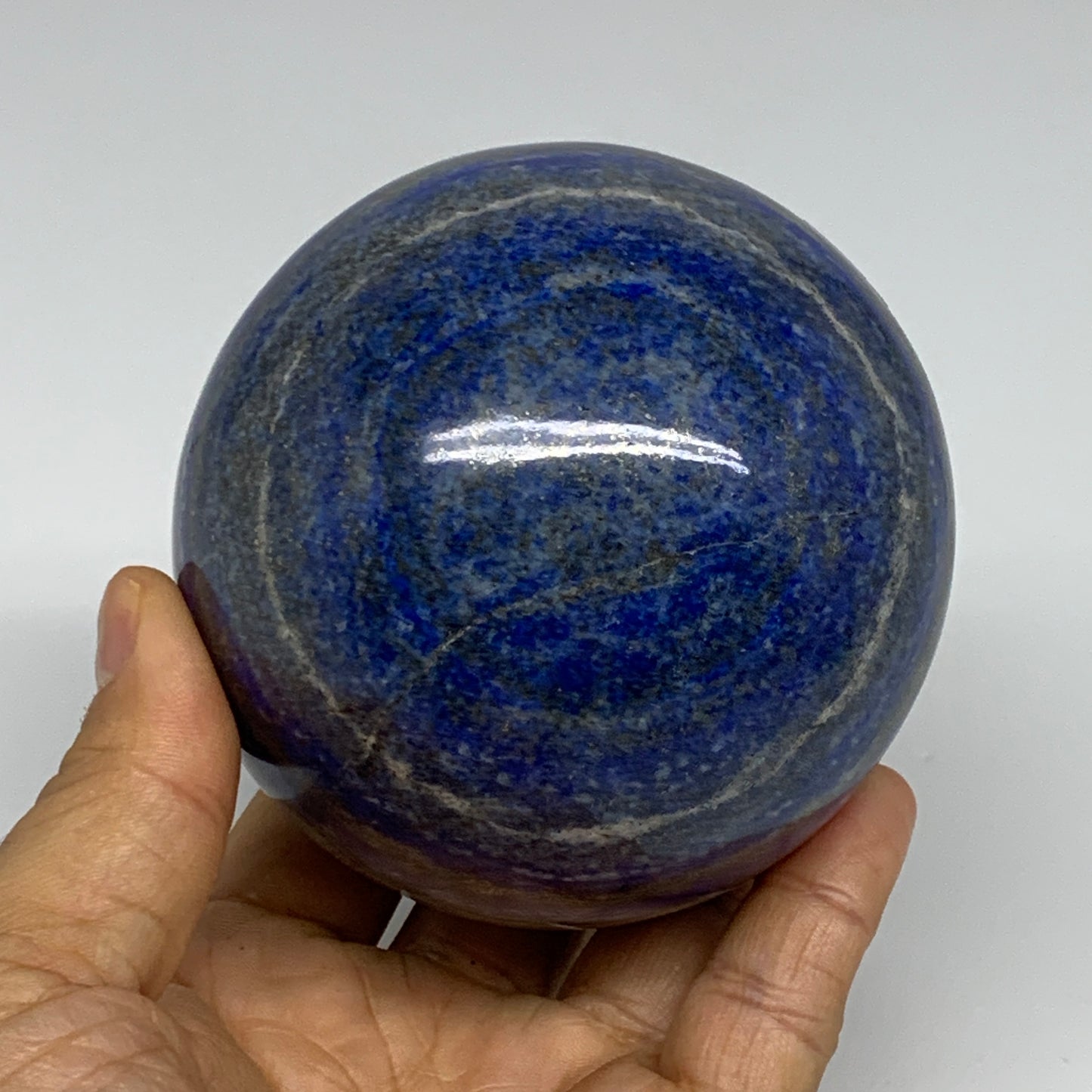 2.11 lbs, 3.3" (84mm), Lapis Lazuli Sphere Ball Gemstone @Afghanistan, B33188