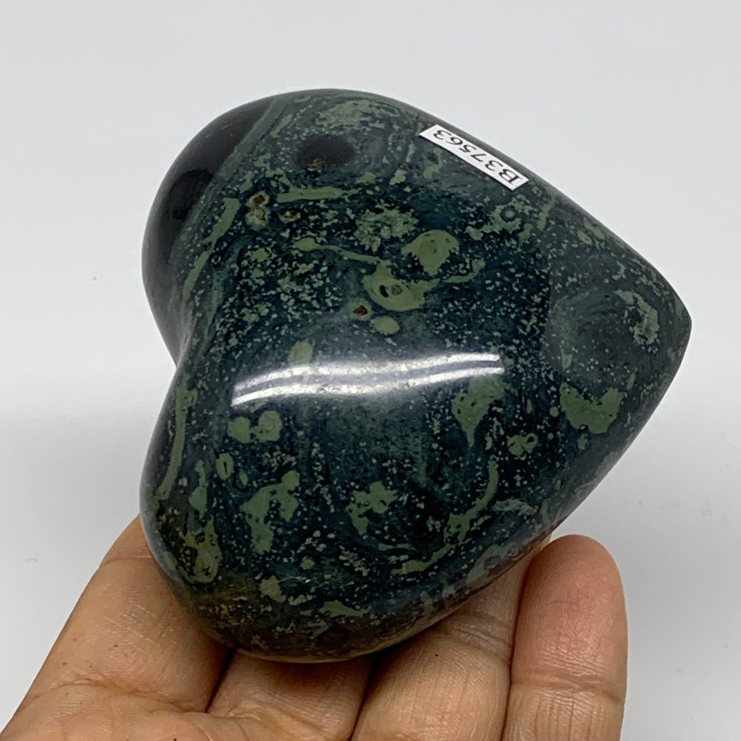0.60 lbs, 2.9"x3"x1.6", Kambaba Jasper Heart Crocodile Polished Crystal, B37563