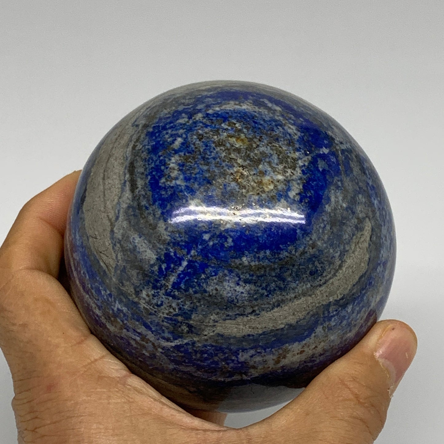 2.11 lbs, 3.3" (84mm), Lapis Lazuli Sphere Ball Gemstone @Afghanistan, B33188