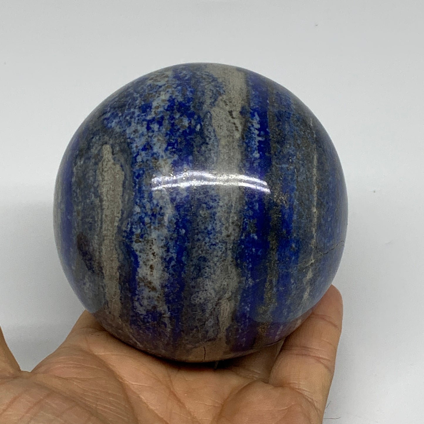 2.11 lbs, 3.3" (84mm), Lapis Lazuli Sphere Ball Gemstone @Afghanistan, B33188