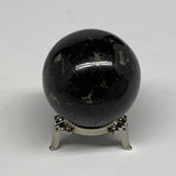 175.9g,1.9"(47mm), Natural Black Tourmaline Sphere Ball Gemstone @Brazil,B27291