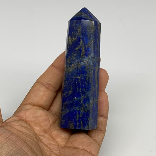 182.7g, 3.9"x1.1", Natural Lapis Lazuli Tower Point Obelisk Afghanistan,B30364