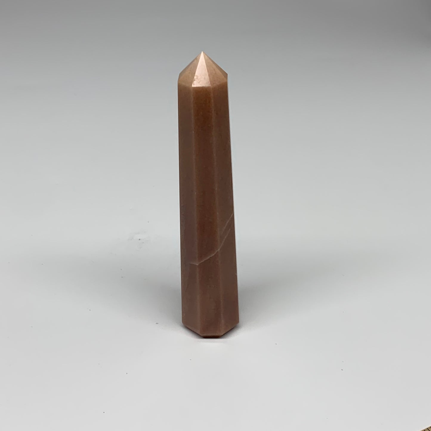 140.1g, 5.1"x1"x1" Red Aventurine Tower Obelisk Point Crystal @India,B31095