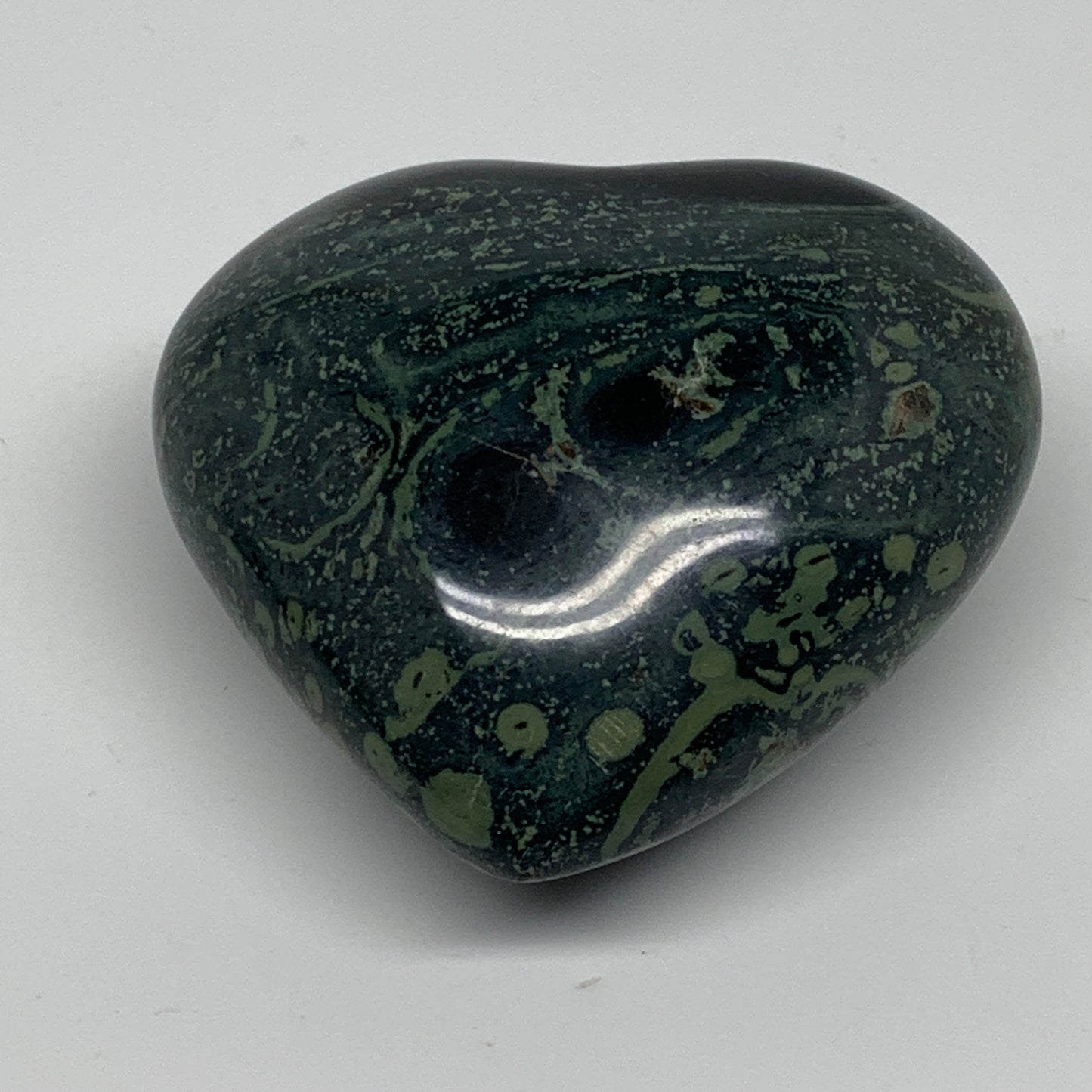 0.60 lbs, 2.9"x3"x1.6", Kambaba Jasper Heart Crocodile Polished Crystal, B37563