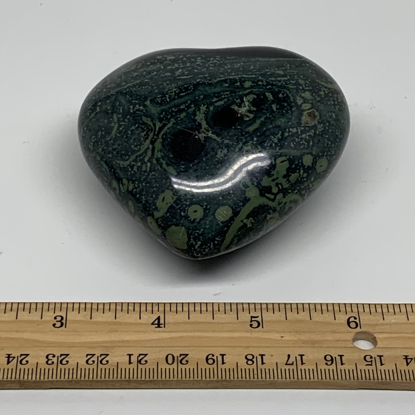 0.60 lbs, 2.9"x3"x1.6", Kambaba Jasper Heart Crocodile Polished Crystal, B37563