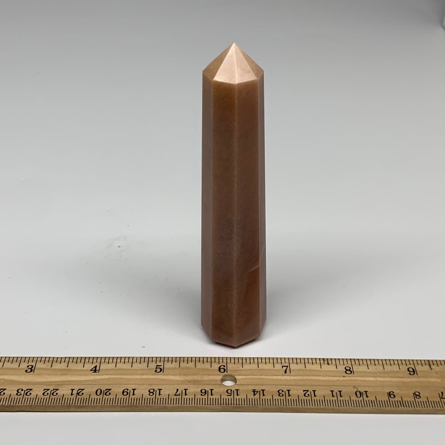 140.1g, 5.1"x1"x1" Red Aventurine Tower Obelisk Point Crystal @India,B31095