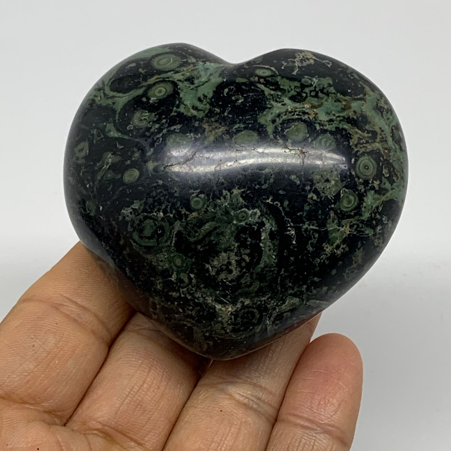0.41 lbs, 2.4"x2.6"x1.4", Kambaba Jasper Heart Crocodile Polished Crystal, B3756