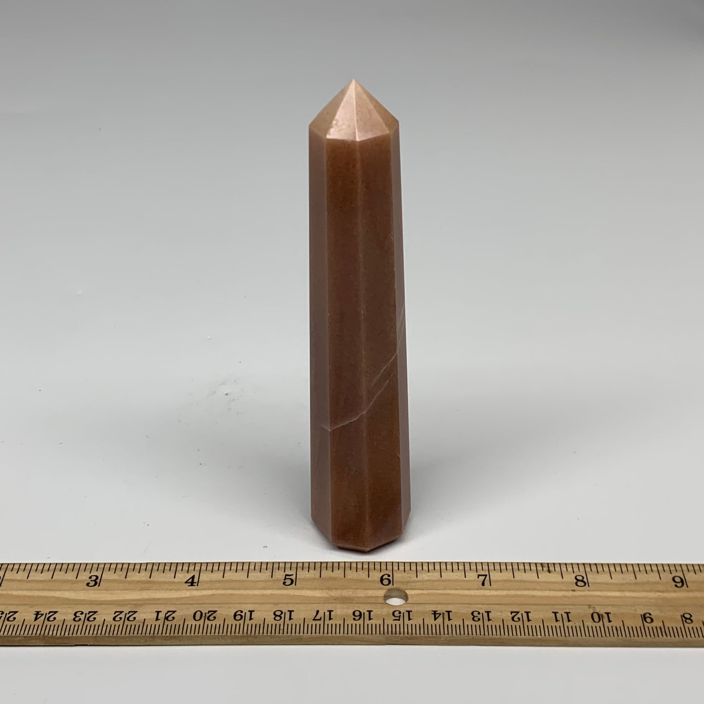 140.1g, 5.1"x1"x1" Red Aventurine Tower Obelisk Point Crystal @India,B31095
