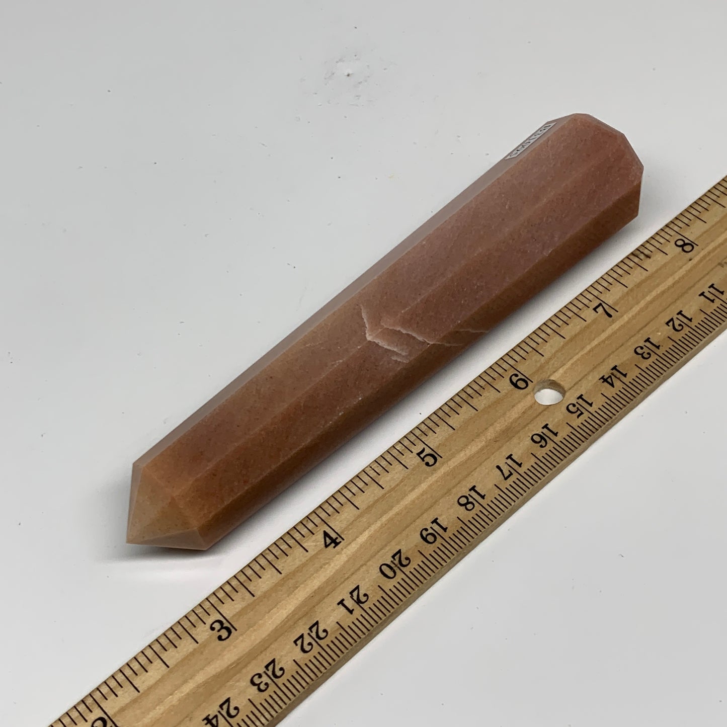 140.1g, 5.1"x1"x1" Red Aventurine Tower Obelisk Point Crystal @India,B31095