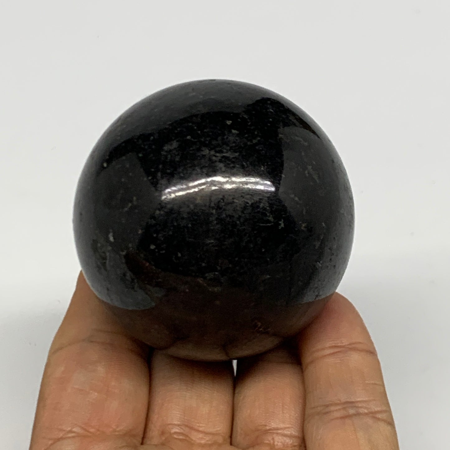 252.2g,2.1"(53mm), Natural Black Tourmaline Sphere Ball Gemstone @Brazil,B27292