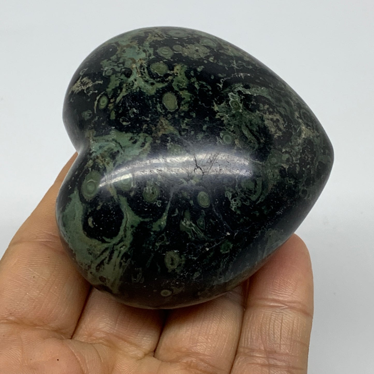 0.41 lbs, 2.4"x2.6"x1.4", Kambaba Jasper Heart Crocodile Polished Crystal, B3756