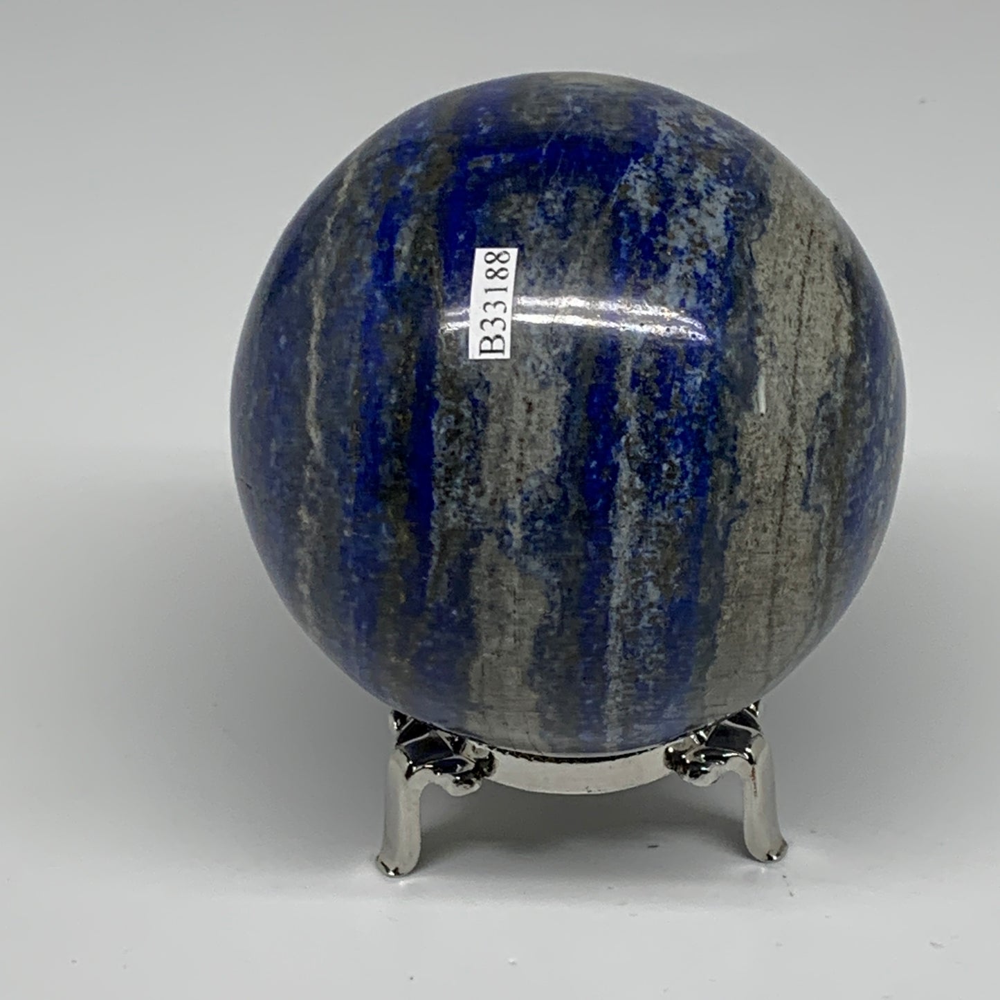 2.11 lbs, 3.3" (84mm), Lapis Lazuli Sphere Ball Gemstone @Afghanistan, B33188