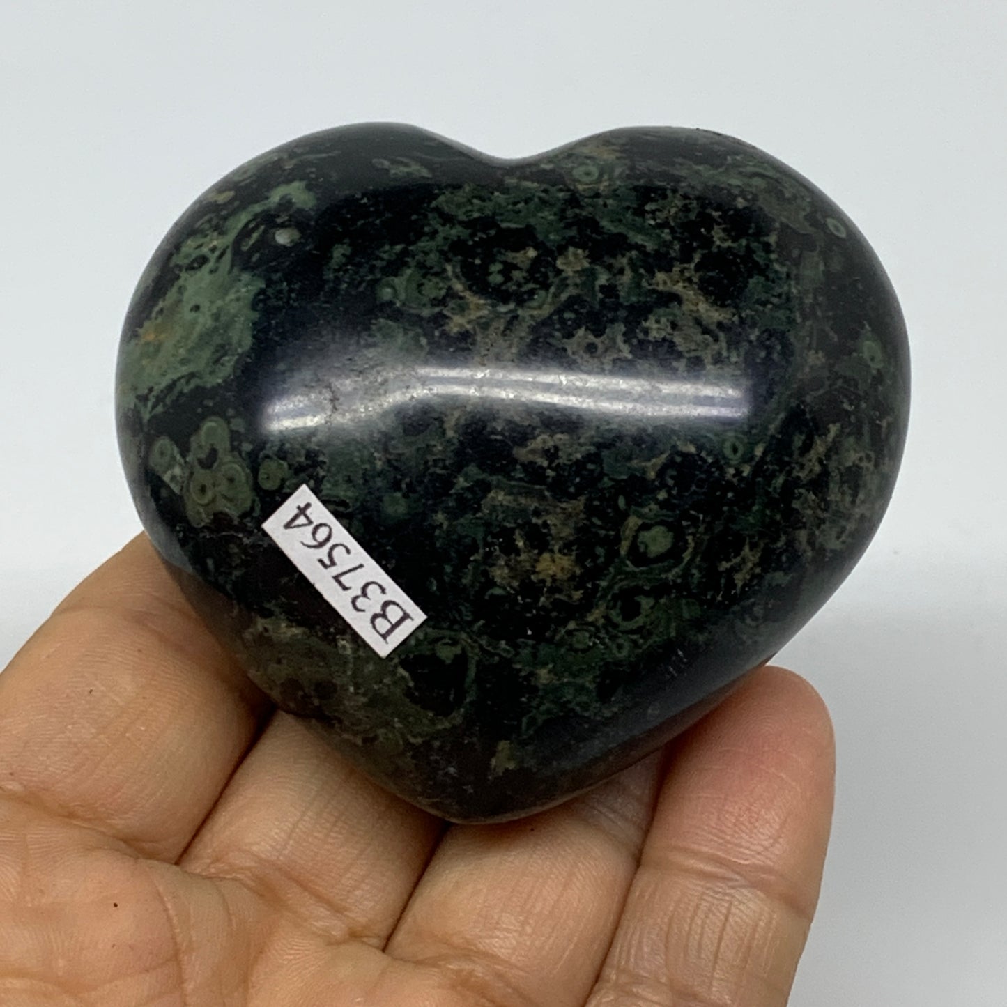 0.41 lbs, 2.4"x2.6"x1.4", Kambaba Jasper Heart Crocodile Polished Crystal, B3756