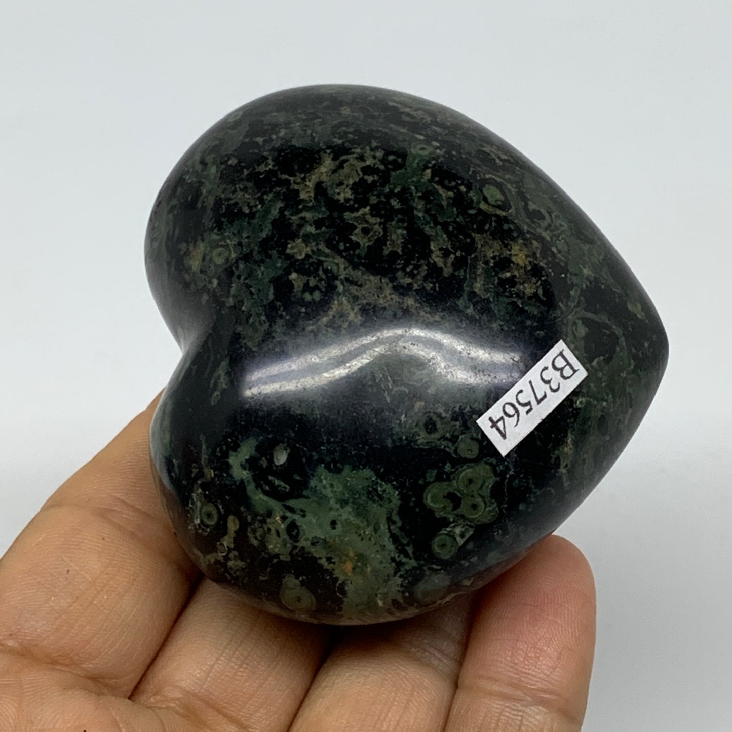 0.41 lbs, 2.4"x2.6"x1.4", Kambaba Jasper Heart Crocodile Polished Crystal, B3756