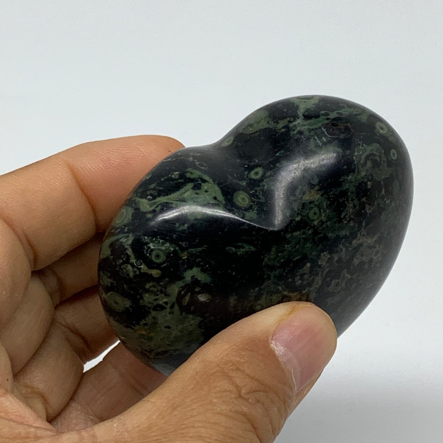 0.41 lbs, 2.4"x2.6"x1.4", Kambaba Jasper Heart Crocodile Polished Crystal, B3756