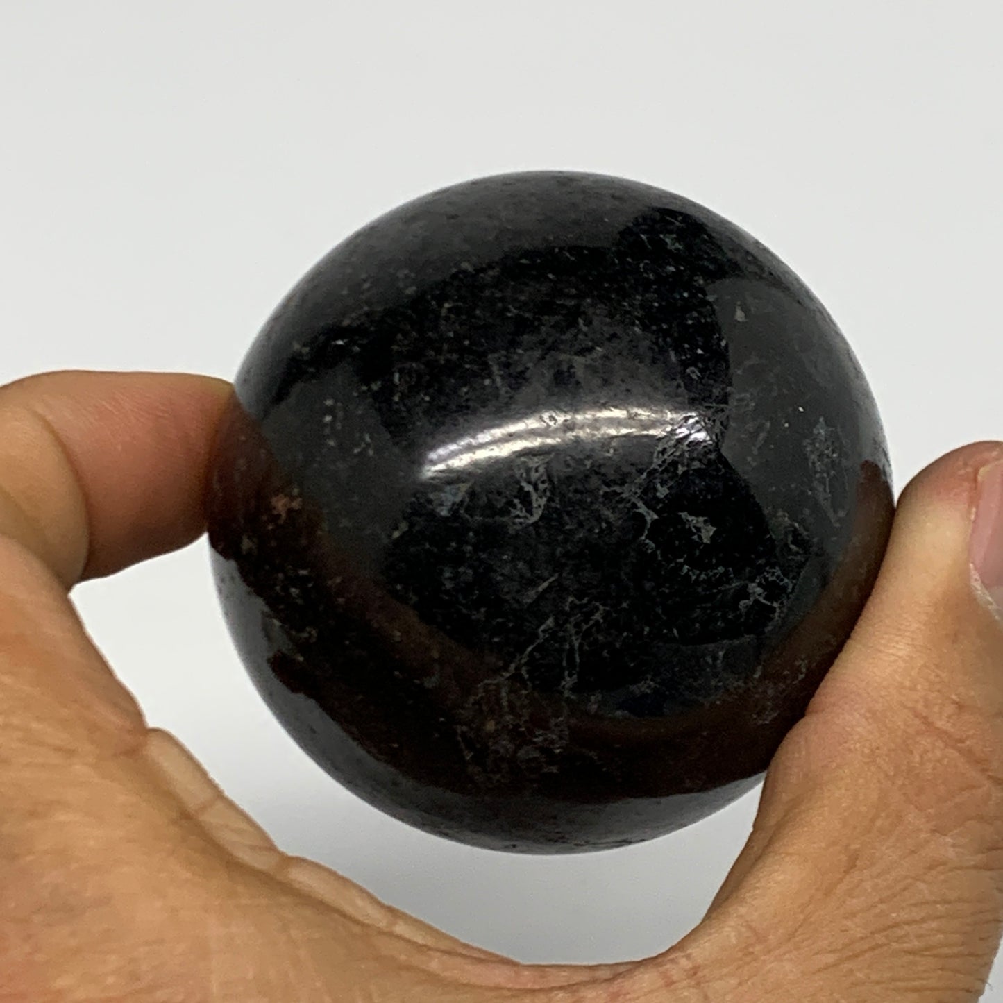 252.2g,2.1"(53mm), Natural Black Tourmaline Sphere Ball Gemstone @Brazil,B27292