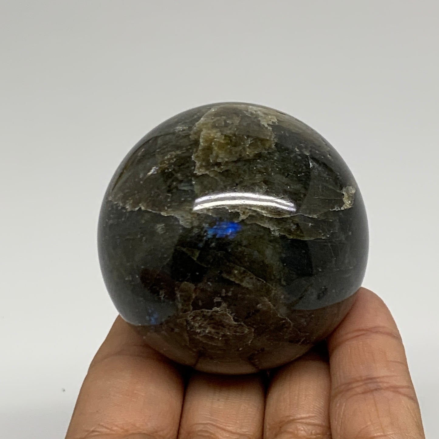 0.48 lbs, 2.1"(54mm), Natural Labradorite Sphere Gemstone,Crystal, B35307