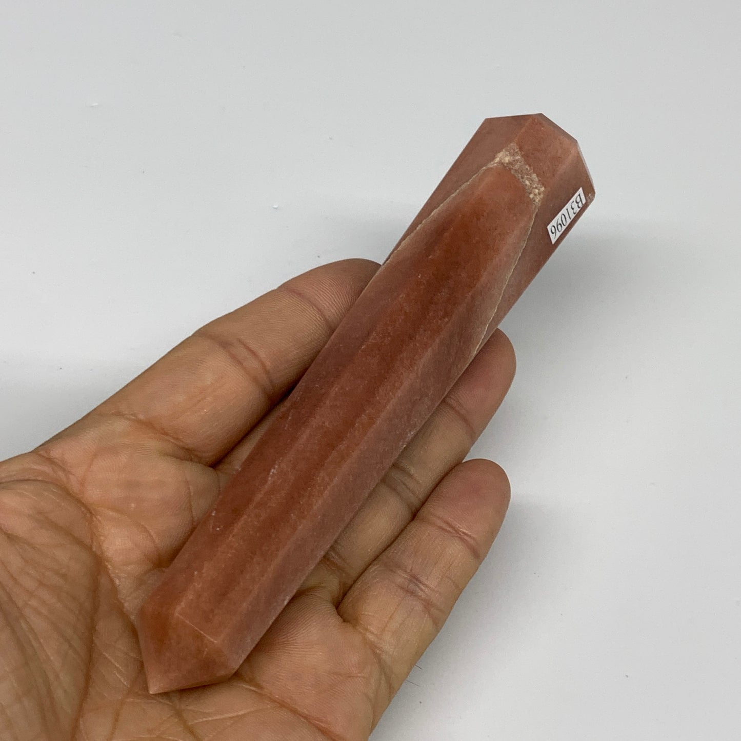 144.5g, 5.3"x1"x1" Red Aventurine Tower Obelisk Point Crystal @India,B31096