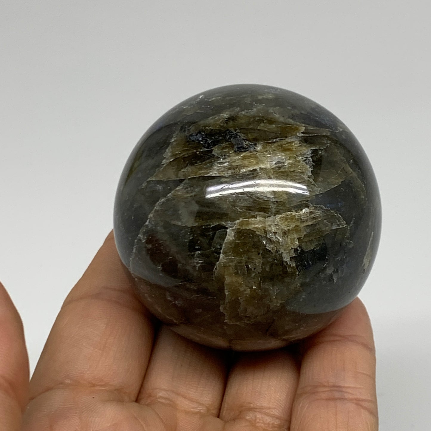0.48 lbs, 2.1"(54mm), Natural Labradorite Sphere Gemstone,Crystal, B35307