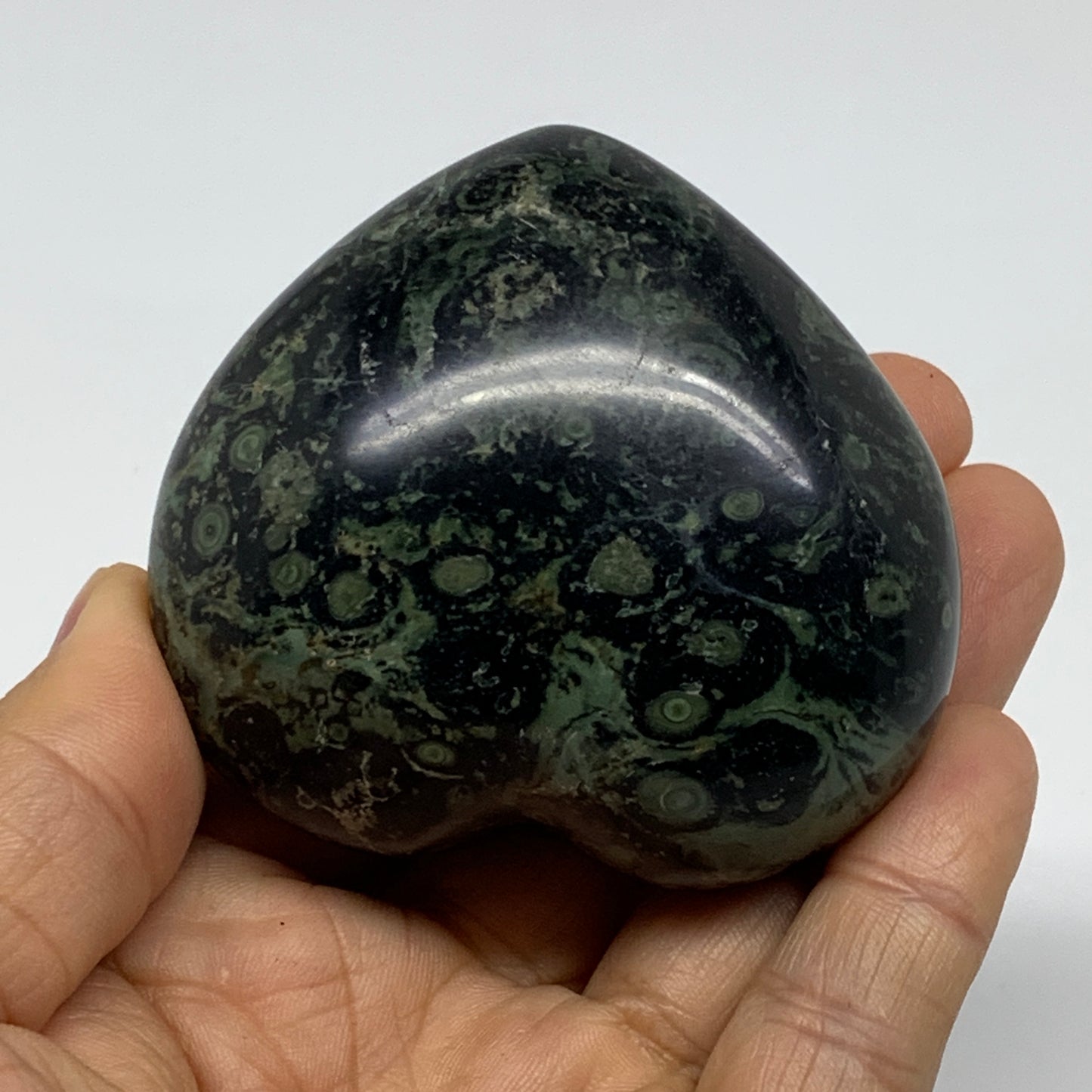 0.41 lbs, 2.4"x2.6"x1.4", Kambaba Jasper Heart Crocodile Polished Crystal, B3756