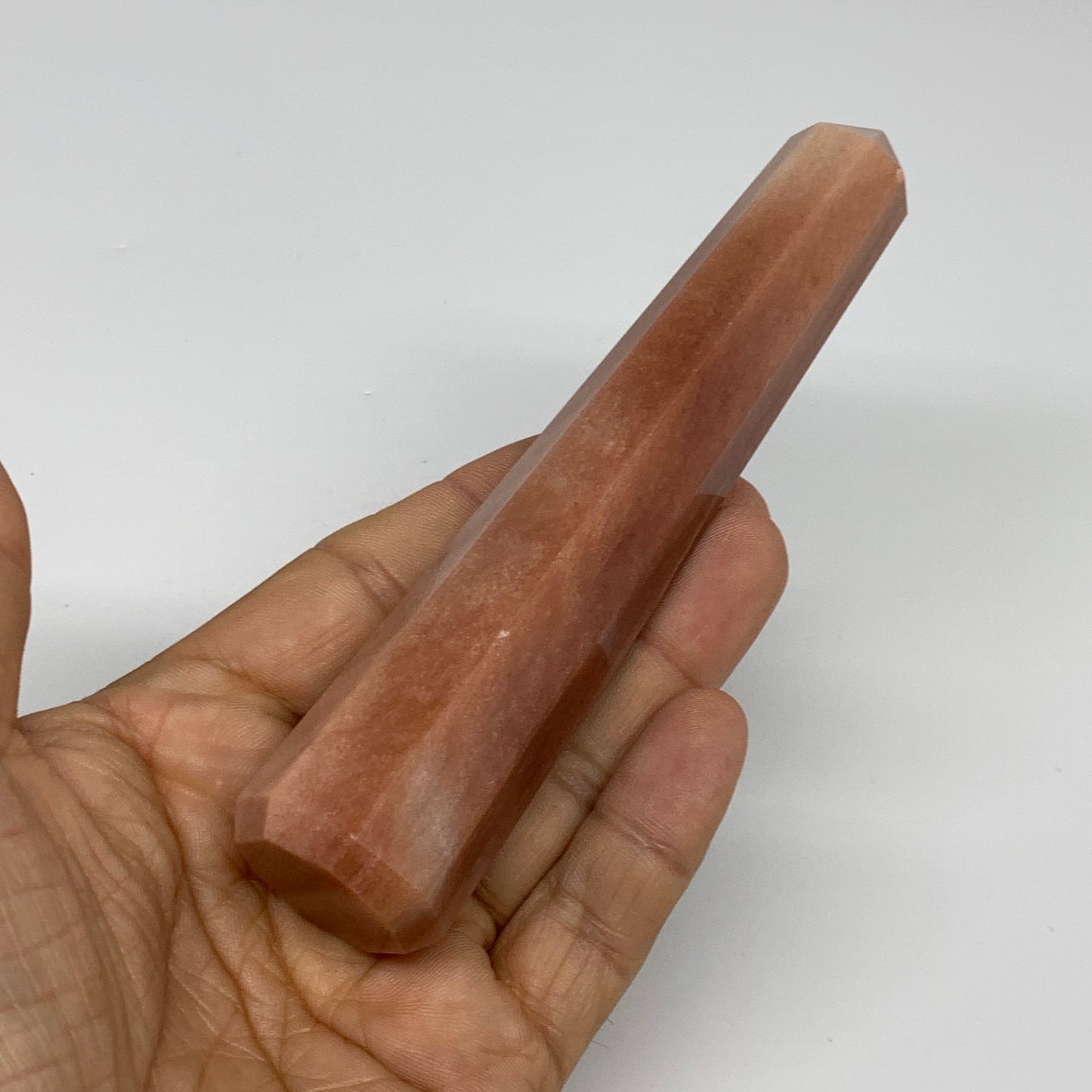 144.5g, 5.3"x1"x1" Red Aventurine Tower Obelisk Point Crystal @India,B31096