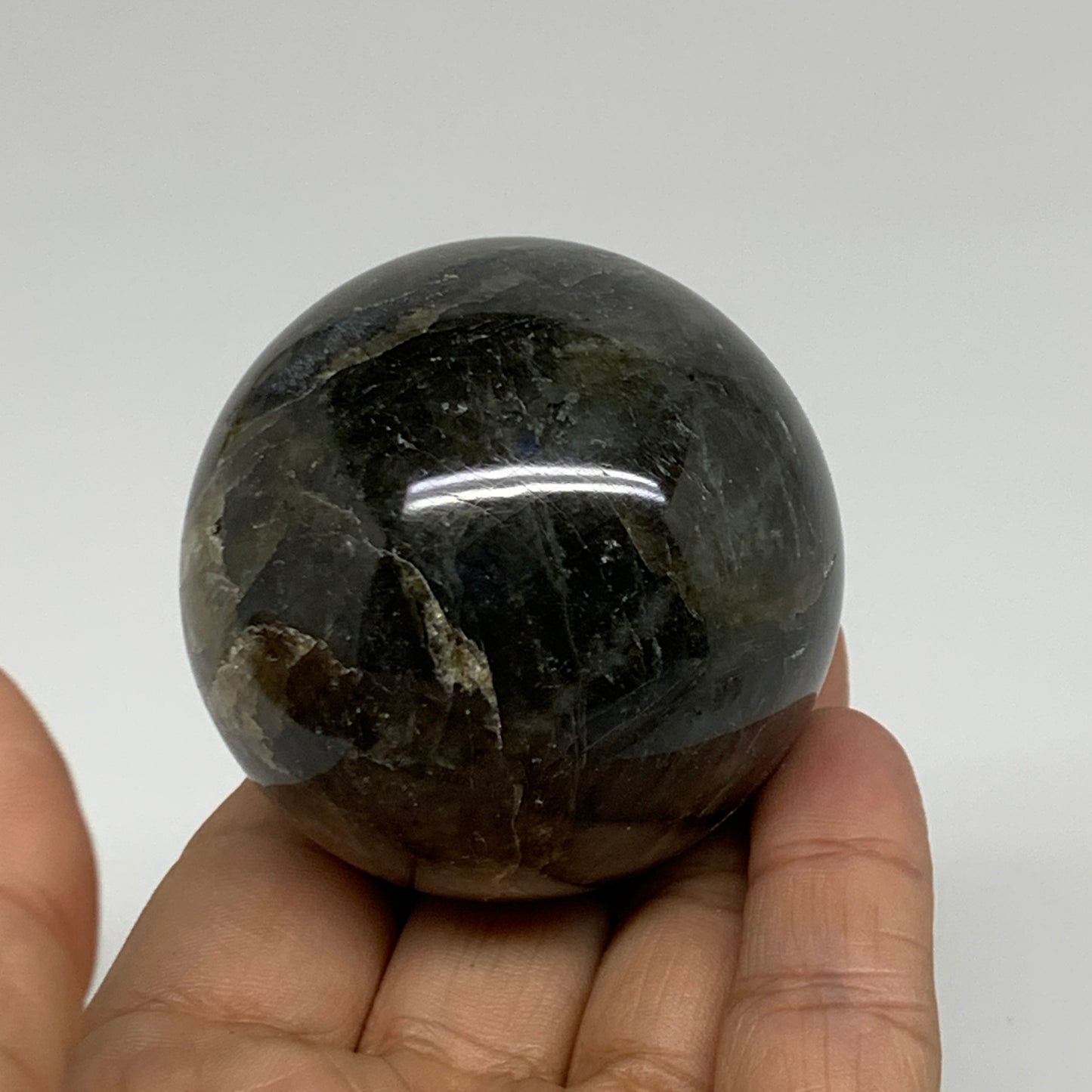 0.48 lbs, 2.1"(54mm), Natural Labradorite Sphere Gemstone,Crystal, B35307