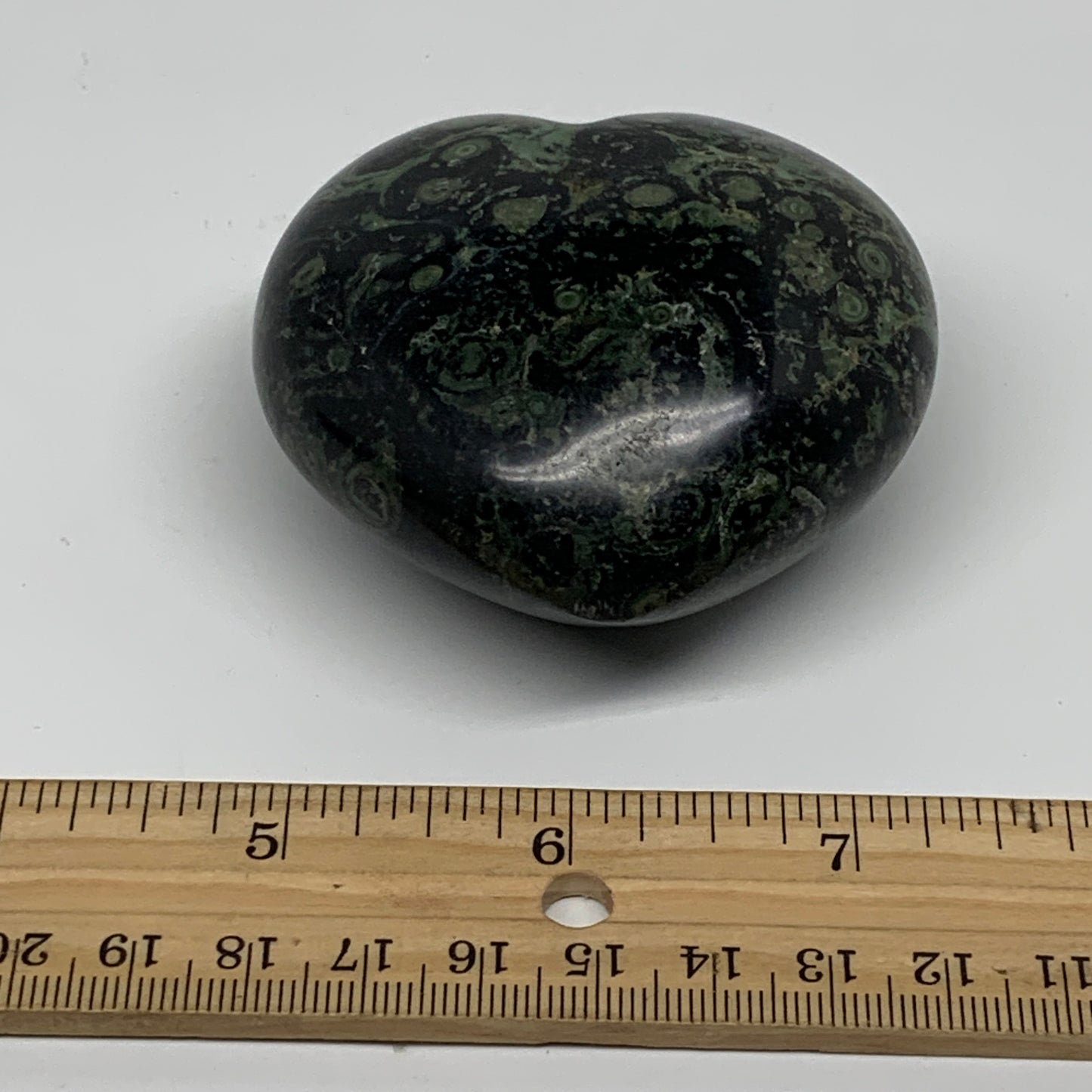 0.41 lbs, 2.4"x2.6"x1.4", Kambaba Jasper Heart Crocodile Polished Crystal, B3756