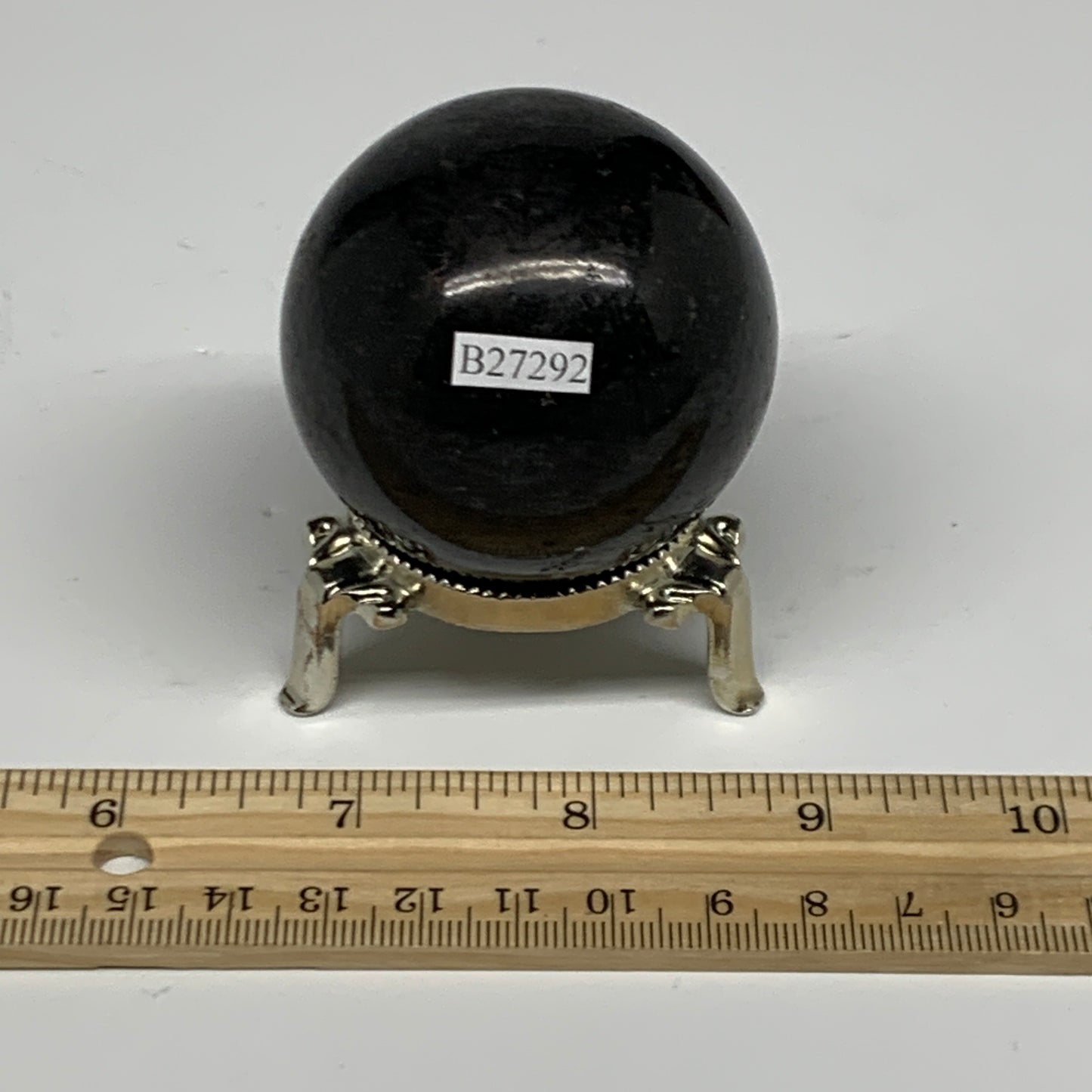 252.2g,2.1"(53mm), Natural Black Tourmaline Sphere Ball Gemstone @Brazil,B27292