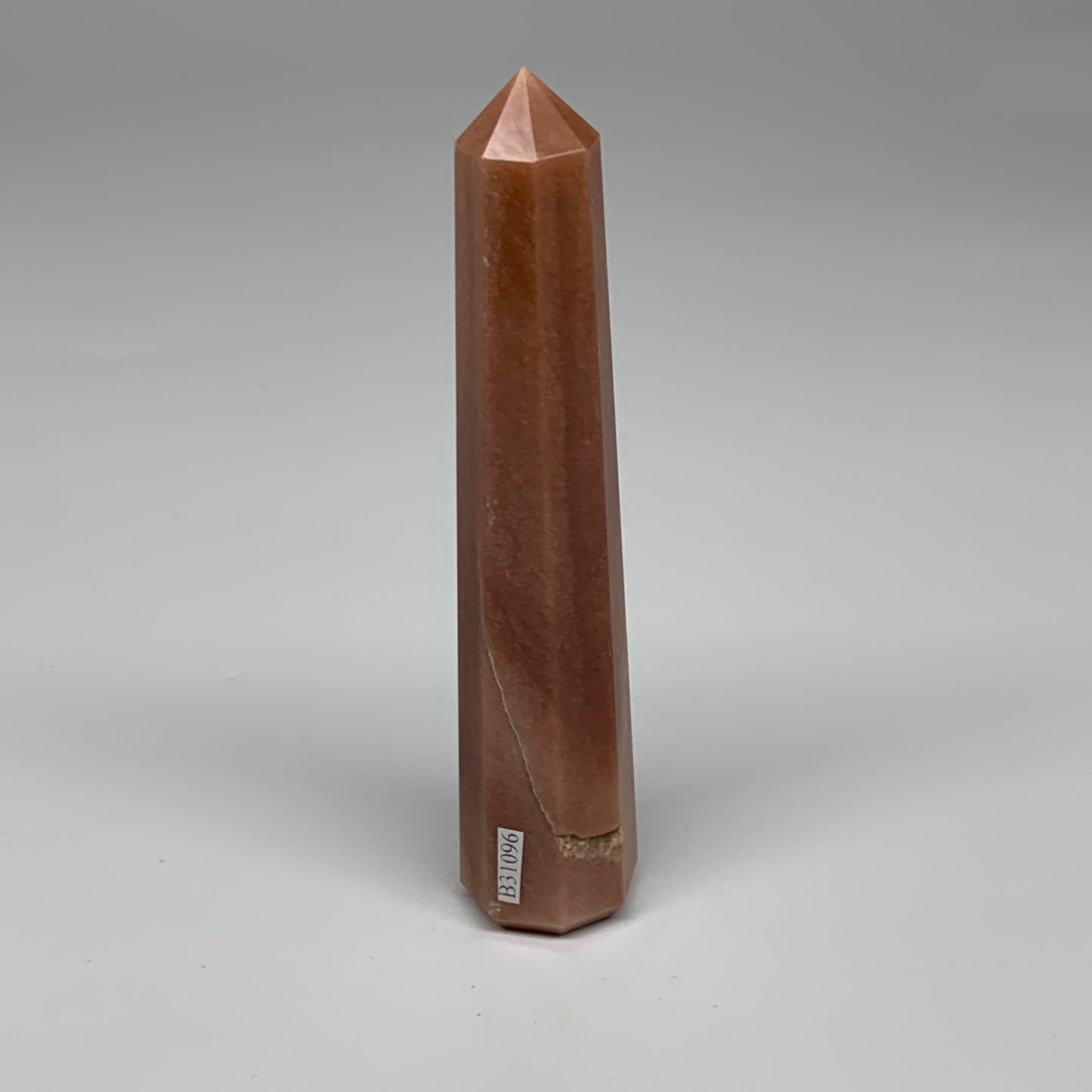 144.5g, 5.3"x1"x1" Red Aventurine Tower Obelisk Point Crystal @India,B31096