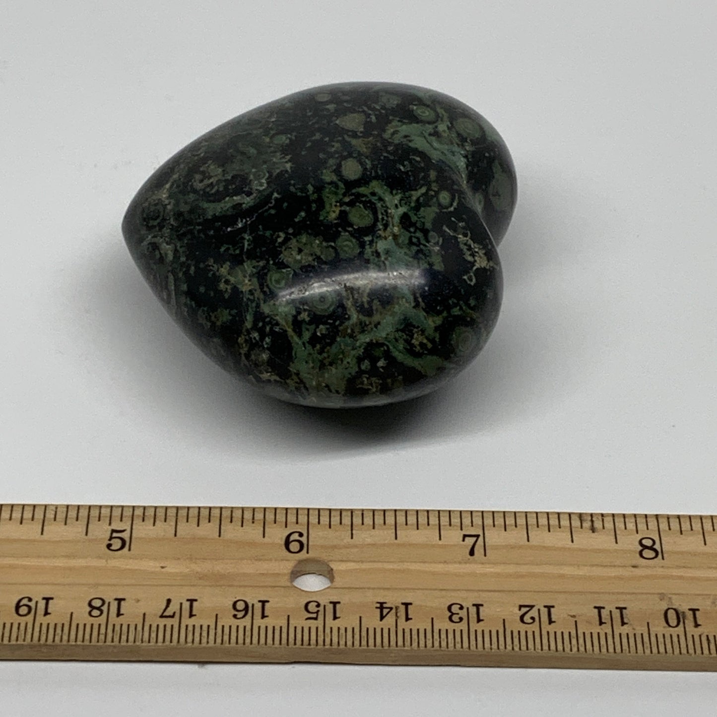 0.41 lbs, 2.4"x2.6"x1.4", Kambaba Jasper Heart Crocodile Polished Crystal, B3756