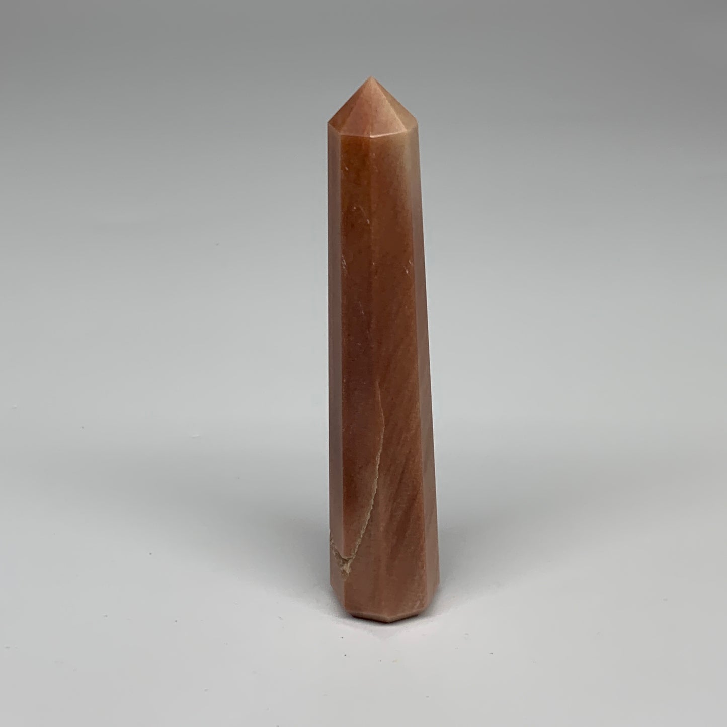 144.5g, 5.3"x1"x1" Red Aventurine Tower Obelisk Point Crystal @India,B31096