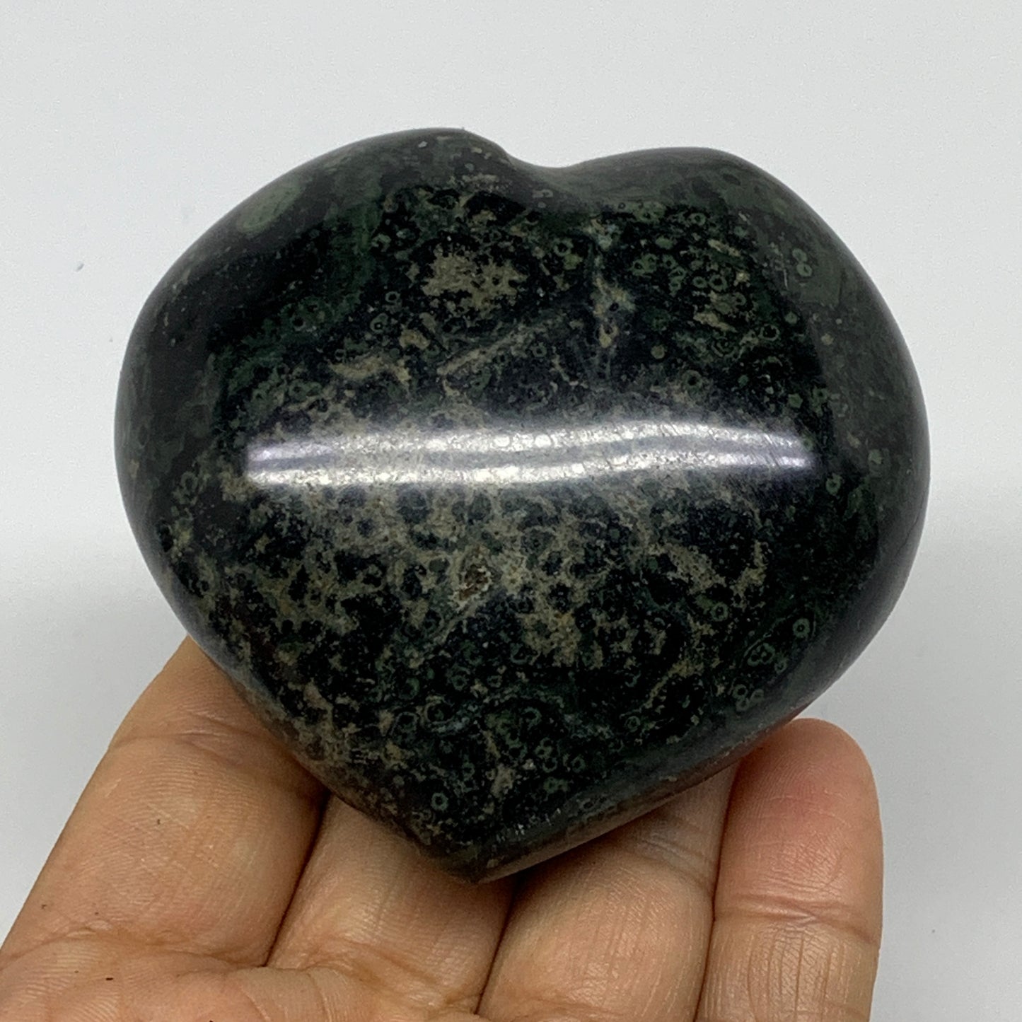 0.50 lbs, 2.7"x2.8"x1.3", Kambaba Jasper Heart Crocodile Polished Crystal, B3756