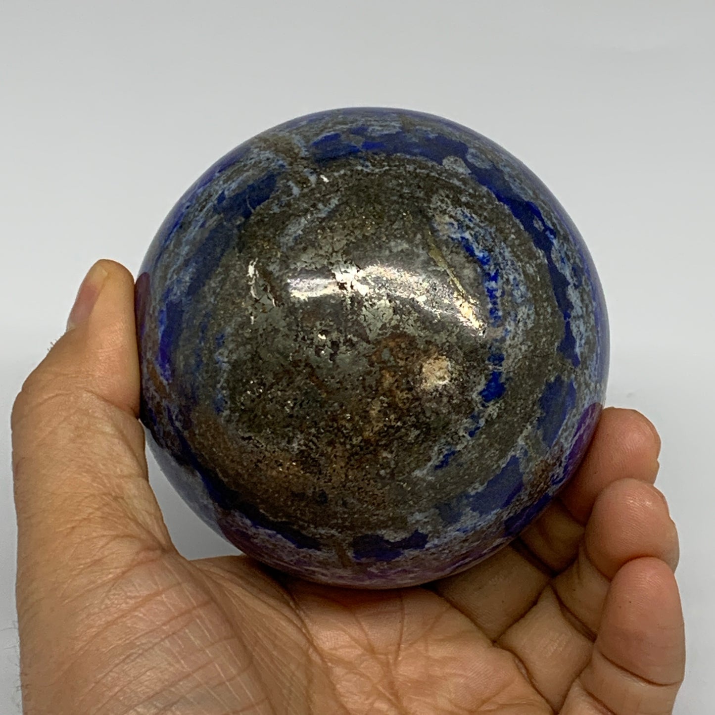 1.8 lbs, 3.2" (80mm), Lapis Lazuli Sphere Ball Gemstone @Afghanistan, B33189