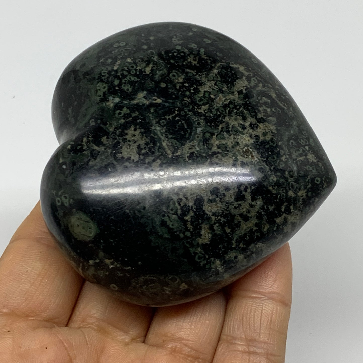 0.50 lbs, 2.7"x2.8"x1.3", Kambaba Jasper Heart Crocodile Polished Crystal, B3756