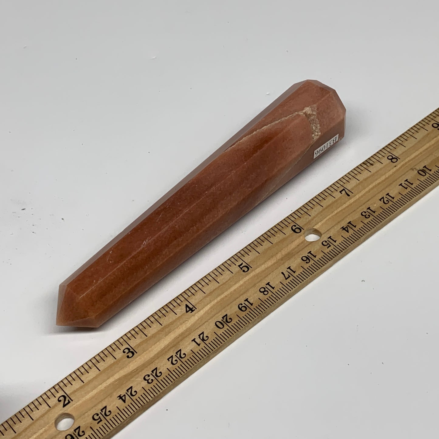 144.5g, 5.3"x1"x1" Red Aventurine Tower Obelisk Point Crystal @India,B31096