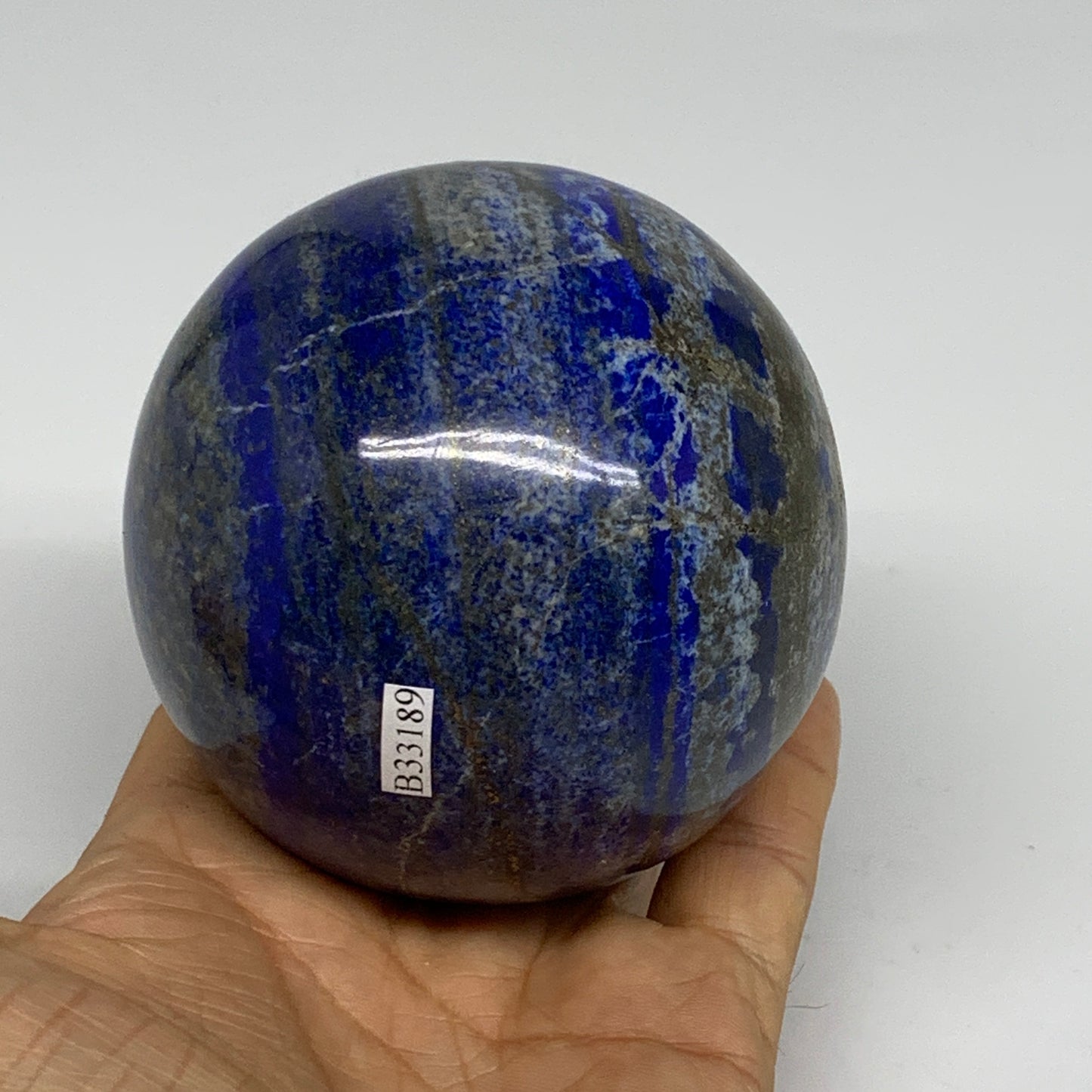 1.8 lbs, 3.2" (80mm), Lapis Lazuli Sphere Ball Gemstone @Afghanistan, B33189