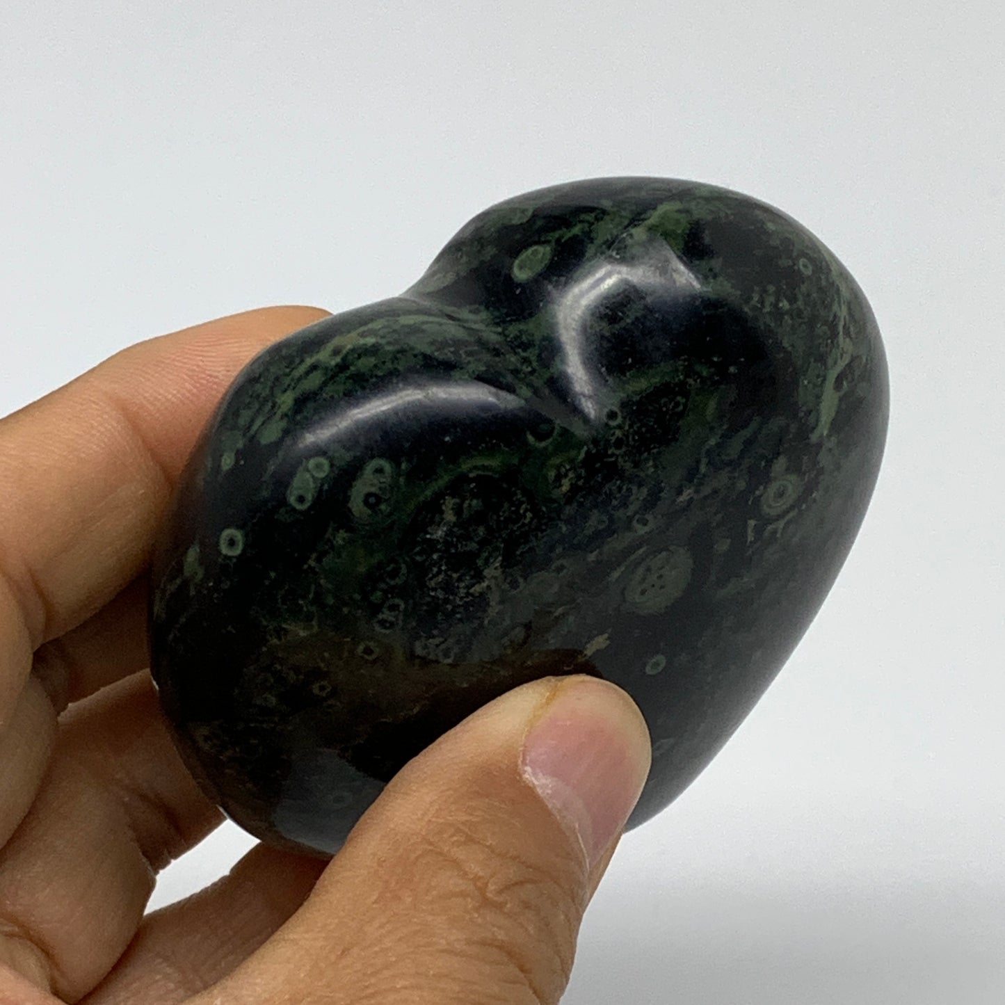 0.50 lbs, 2.7"x2.8"x1.3", Kambaba Jasper Heart Crocodile Polished Crystal, B3756