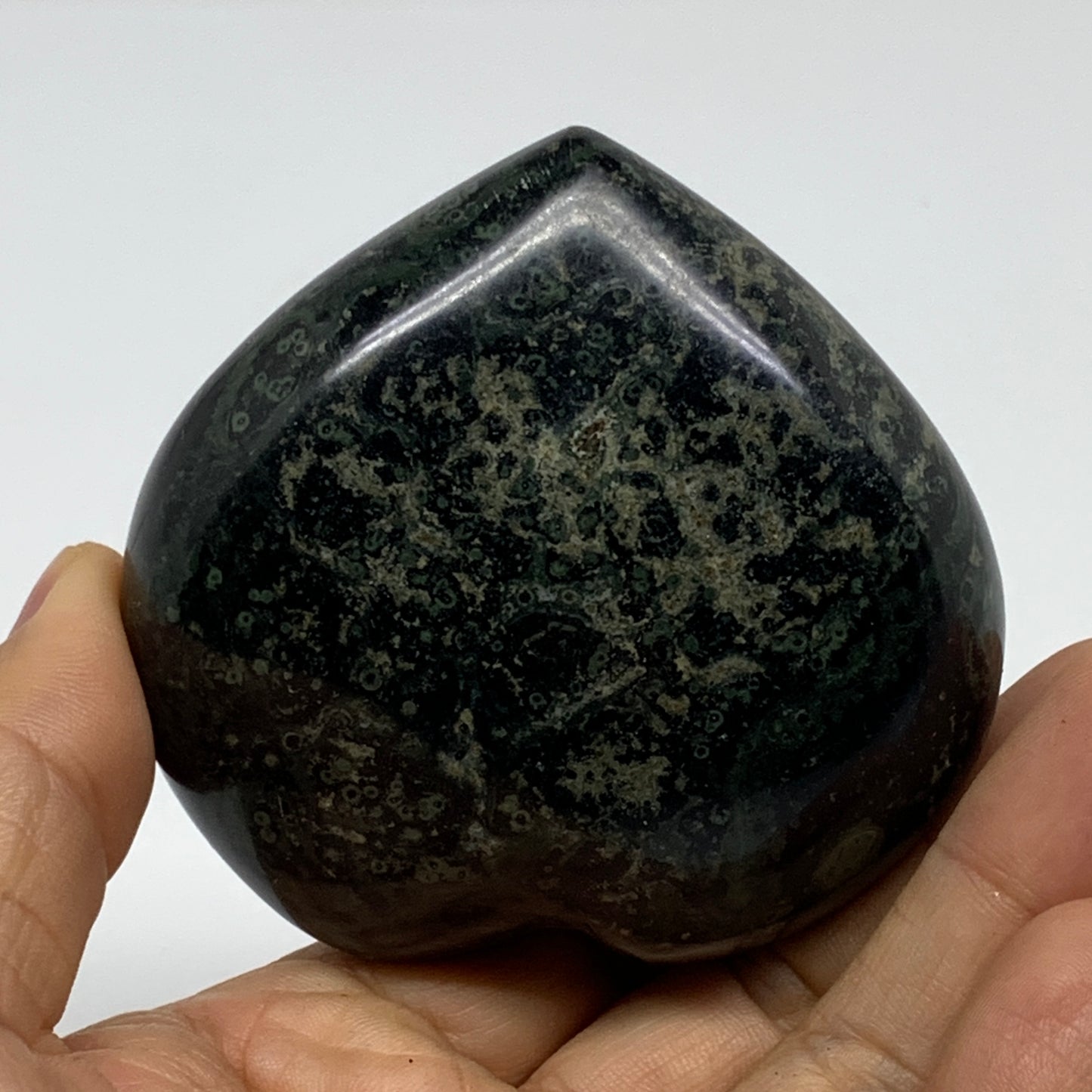 0.50 lbs, 2.7"x2.8"x1.3", Kambaba Jasper Heart Crocodile Polished Crystal, B3756