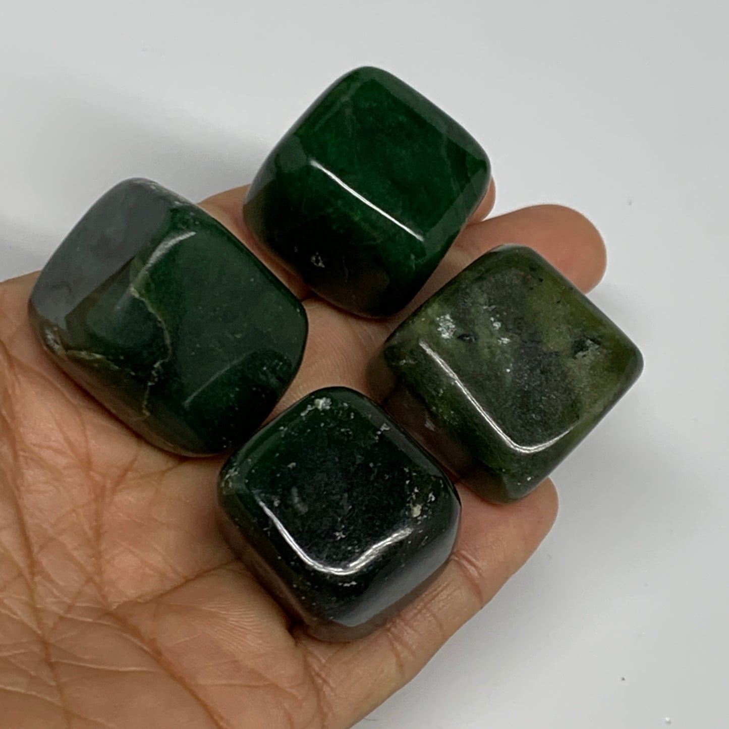 164.8g, 1"-1.1", 4pcs, Natural Nephrite Jade Tumbled Stone @Afghanistan,B31885