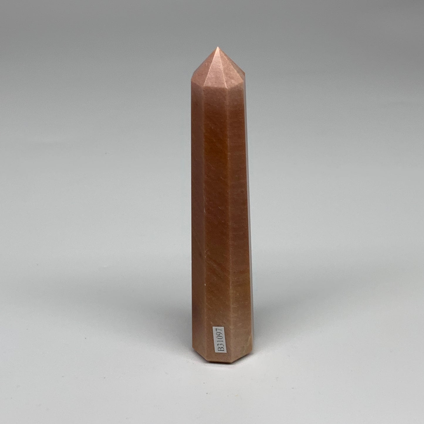 146.7g, 5.4"x1"x1" Red Aventurine Tower Obelisk Point Crystal @India,B31097