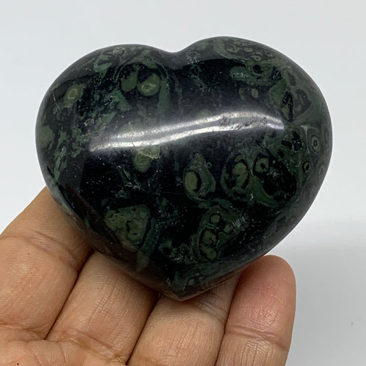 0.38 lbs, 2.3"x2.6"x1.3", Kambaba Jasper Heart Crocodile Polished Crystal, B3756