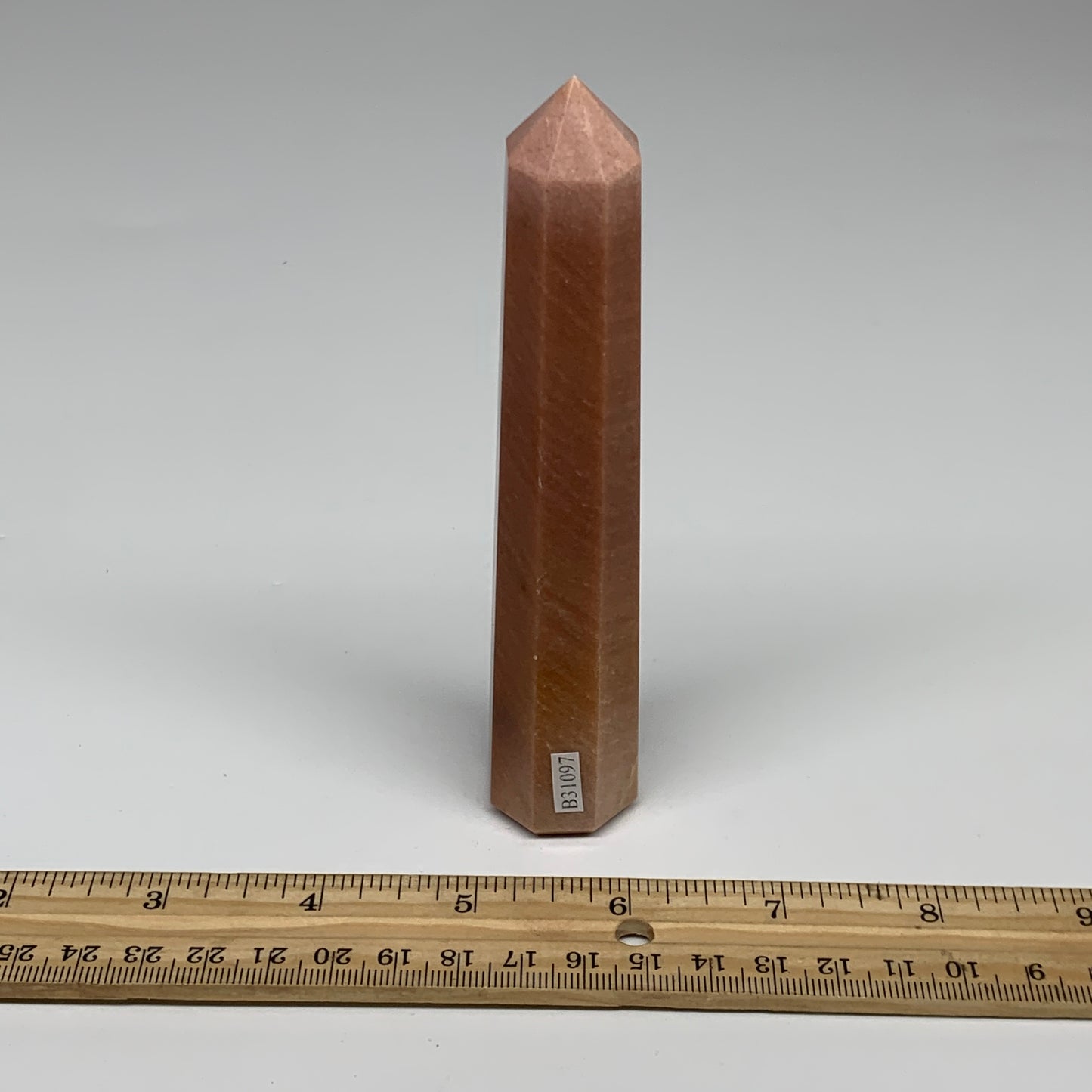 146.7g, 5.4"x1"x1" Red Aventurine Tower Obelisk Point Crystal @India,B31097